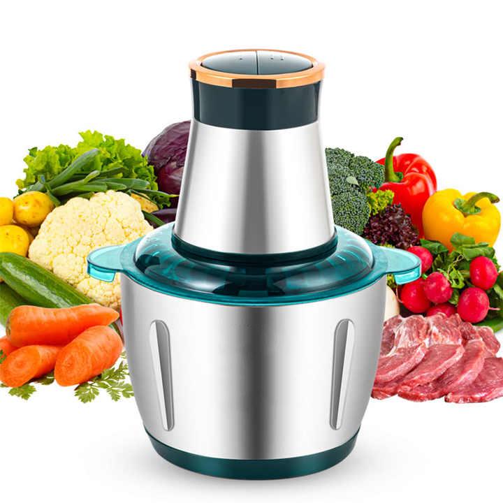 bedee Elektrisch Zerkleinerer, Universalzerkleinerer Küchengerät, Gemüseschneider, Elektrischer Multizerkleinerer, mit 2 l Edelstahlschüssel