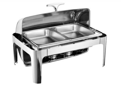 Happyment Buffetwärmer – Chafing Dish – Warmhalteplatte – Warmhalteschalen – Für Feiern & Catering – Edelstahl – Mit abnehmbaren Behältern – 220 kg Tragkraft