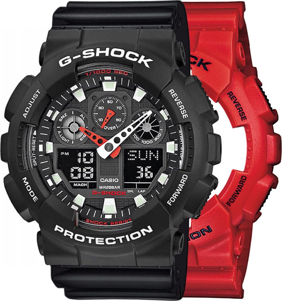 Casio G-Shock SET GA-100B-4AER hodinky + BEZEL 10508136 + BAND 10347688 20BAR