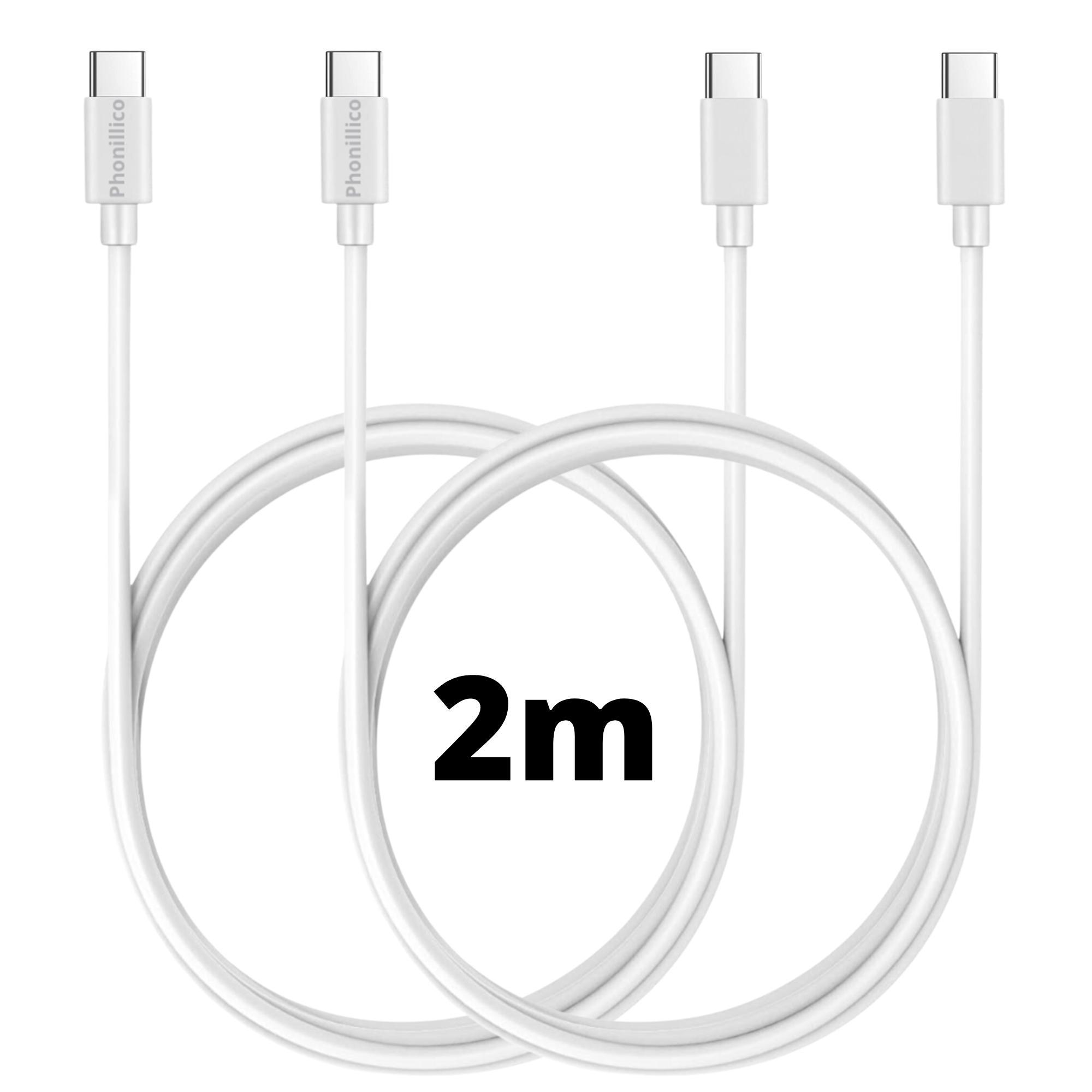 USB-C-Kabel USB-C 2 m für MacBook / MacBook Air / MacBook Pro / iMac / Mac mini [2ER-PACK] Phonillico® prod6810