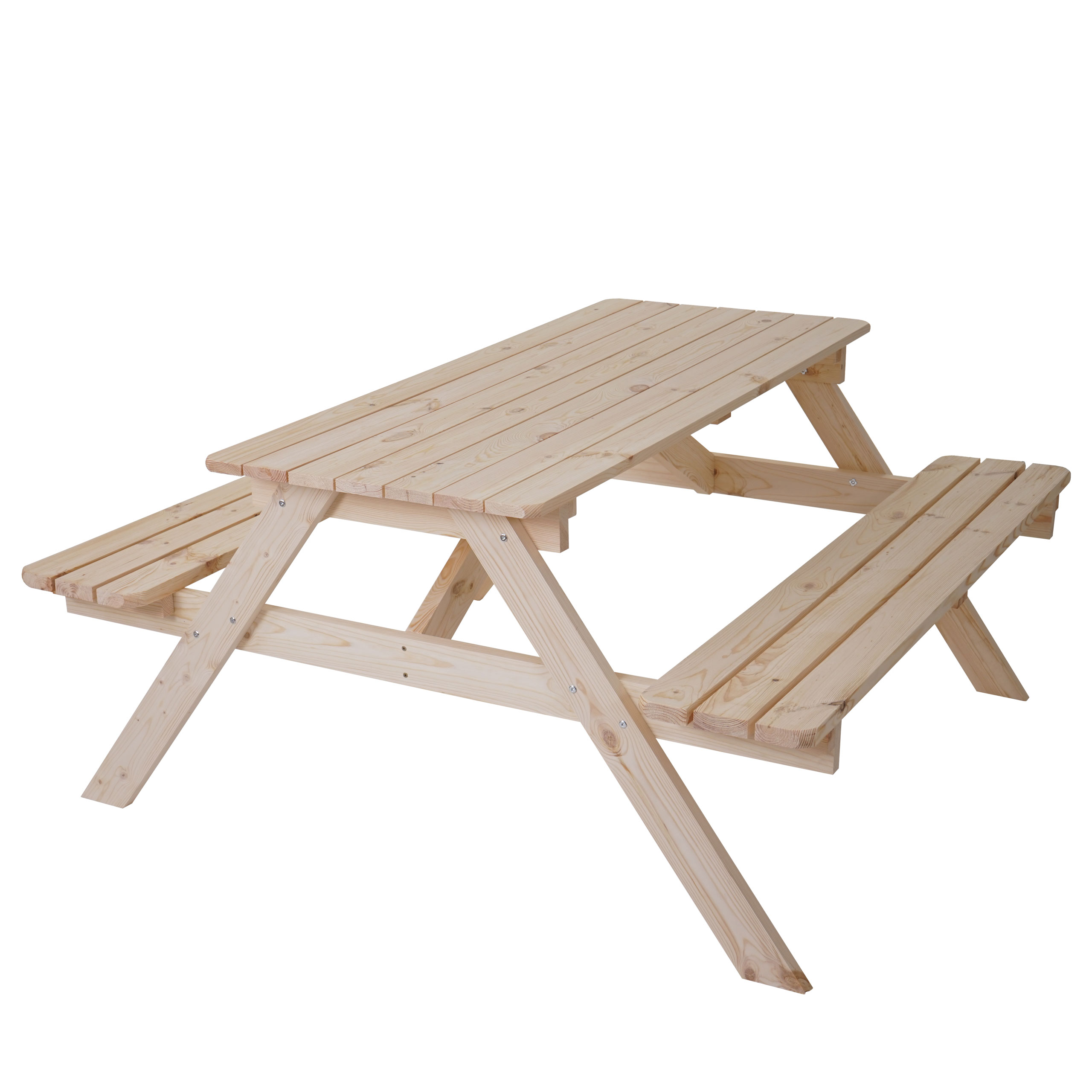 Picknicktisch 177 cm aus Holz massiv Bierbank für den Garten Festzeltgarnitur 
