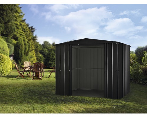Plechový záhradný domček Globel Dream 8x8 234x237 cm antracit