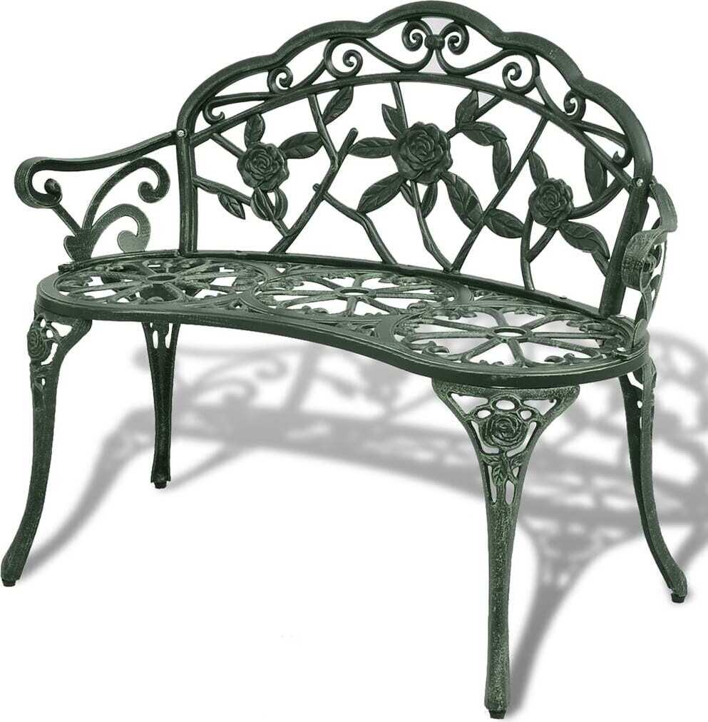 Gartenbank 100 cm Aluminiumguss Grün