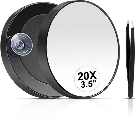 OEM Vergrotende Spiegel 20x mit Pincet und Saugnap, 8,9 cm, für Augenmakeup 2026