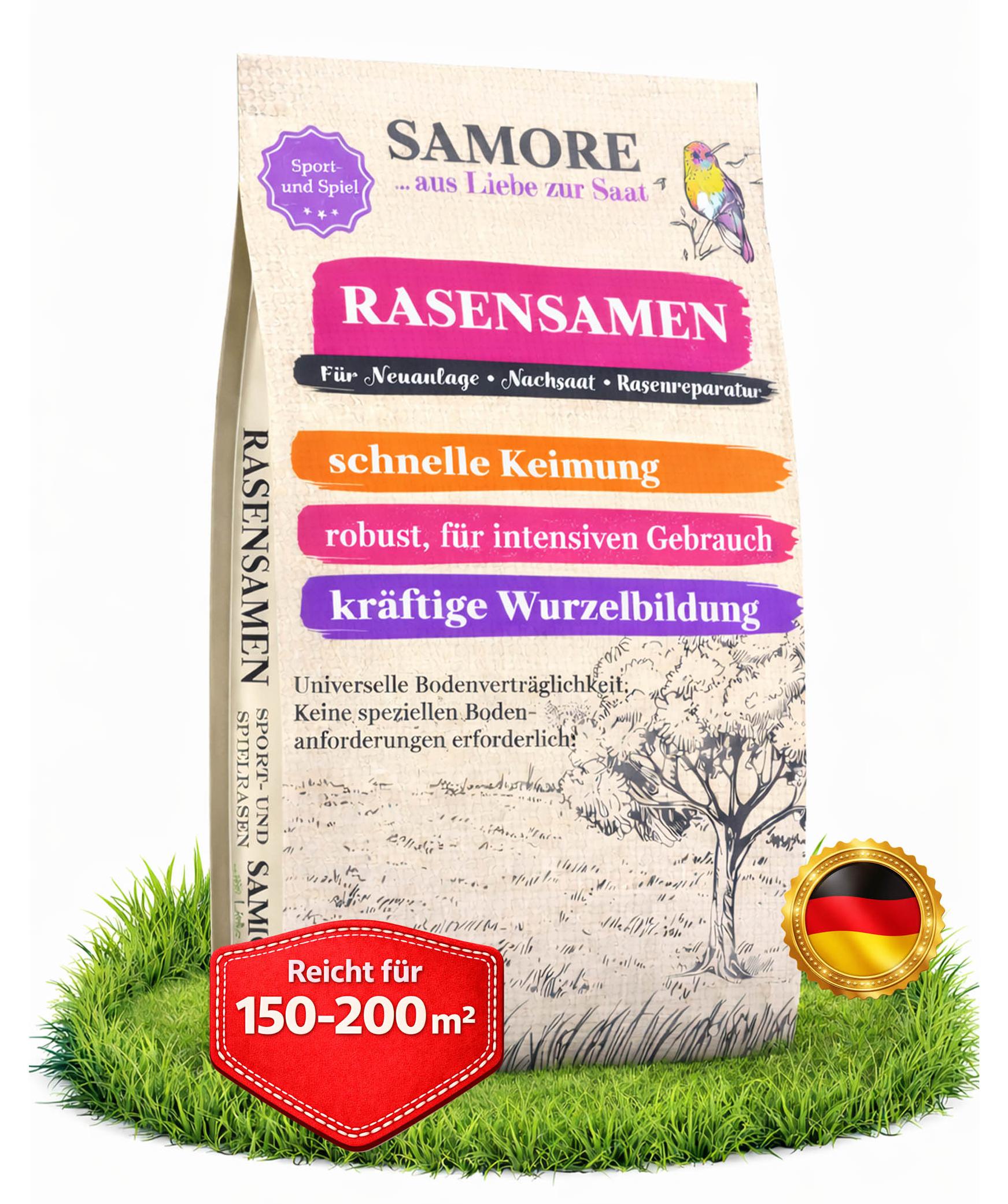 Samore GmbH 5 kg Rasensamen Sport- und Spielrasen