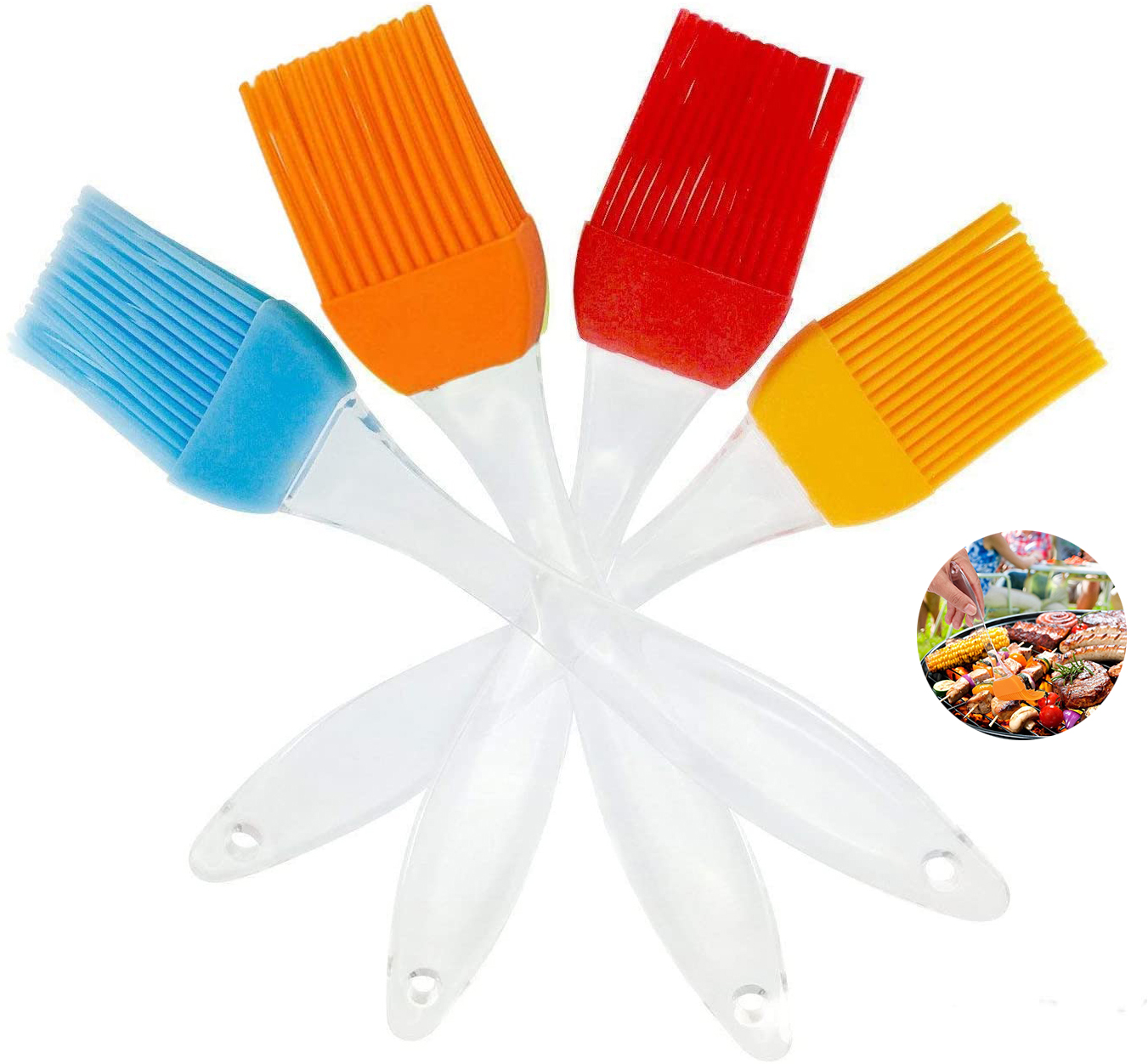 PeiDog Silikon Backpinsel 4-tlg Set - Küchenpinsel Für Grillen & Backen In 4 Farben