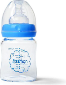 Fissman Babyflasche, Borosilikatglas, 6x14 cm, 120 ml