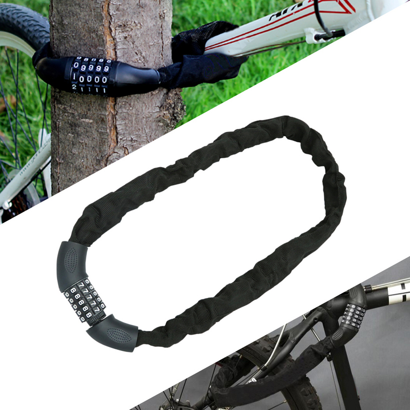 Lospitch Fahrradschloß Fahrradschlösser 90cm Motorradschloß Zahlenschloss für Moped für Fahrrad RLE-SG5678-1-OBa