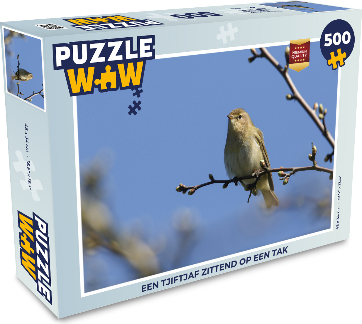 MuchoWow® Puzzle 500 Teile Ein Zilpzalp sitzt auf einem Ast - 500 Teile - Kinder - Selberbauen - Puzzlespiele 137|3724937