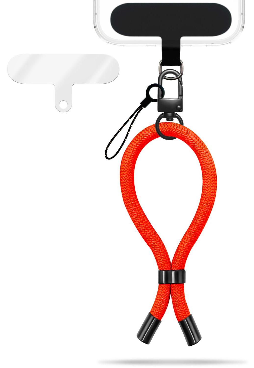 Wristy Edition - univerzálna retiazka na mobilný telefón - remienok na zápästie s kovovou karabínkou - Orange Energy