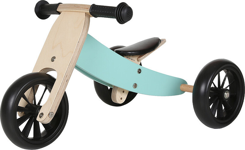 Bandits and Angels Bandits & Angels Smart Bike Laufrad Holz 4-in-1 Mint ab 1 Jahr – Für Jungen und Mädchen – Laufrad aus Holz – Umkehrbar in Dreirad und Zweirad – Verstellbarer Sattel