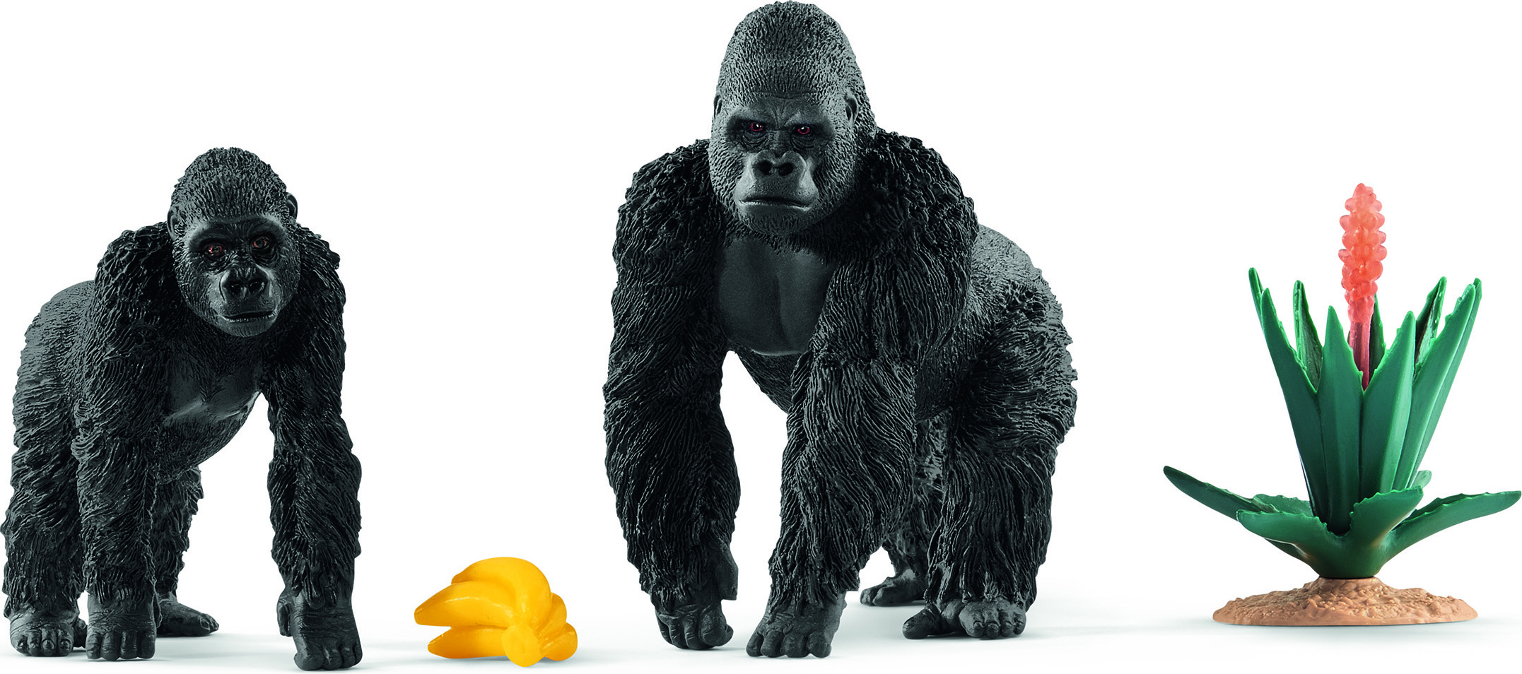 Schleich - Tierfiguren, Gorillas auf Futtersuche; 42382