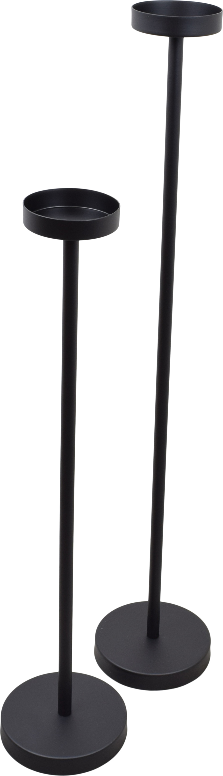 LOFT42 Bodenkerzenständer-Set Eve Round – Schwarzes Metall