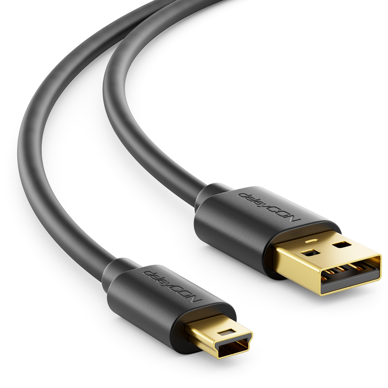 deleyCON 2m Mini USB 2.0 High Speed Kabel 