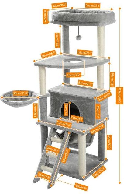 Katzenbaum, hoher Katzenturm, große Katzenwohnung