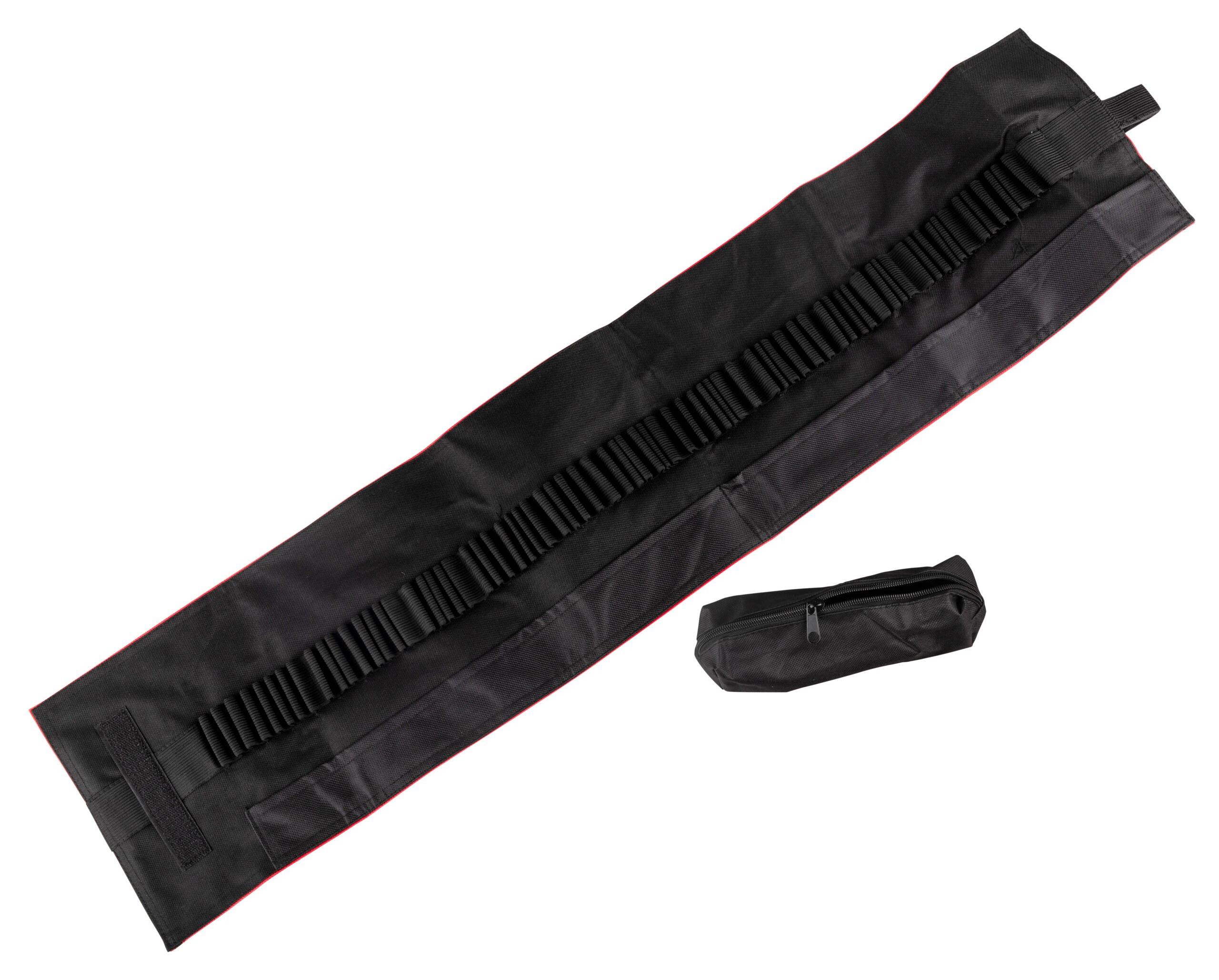 Koh I Noor Stiftetasche Stifterolle leer, inkl. Faulenzer rot / schwarz, 72 + 2 Einstecklaschen K3720-72/4TP