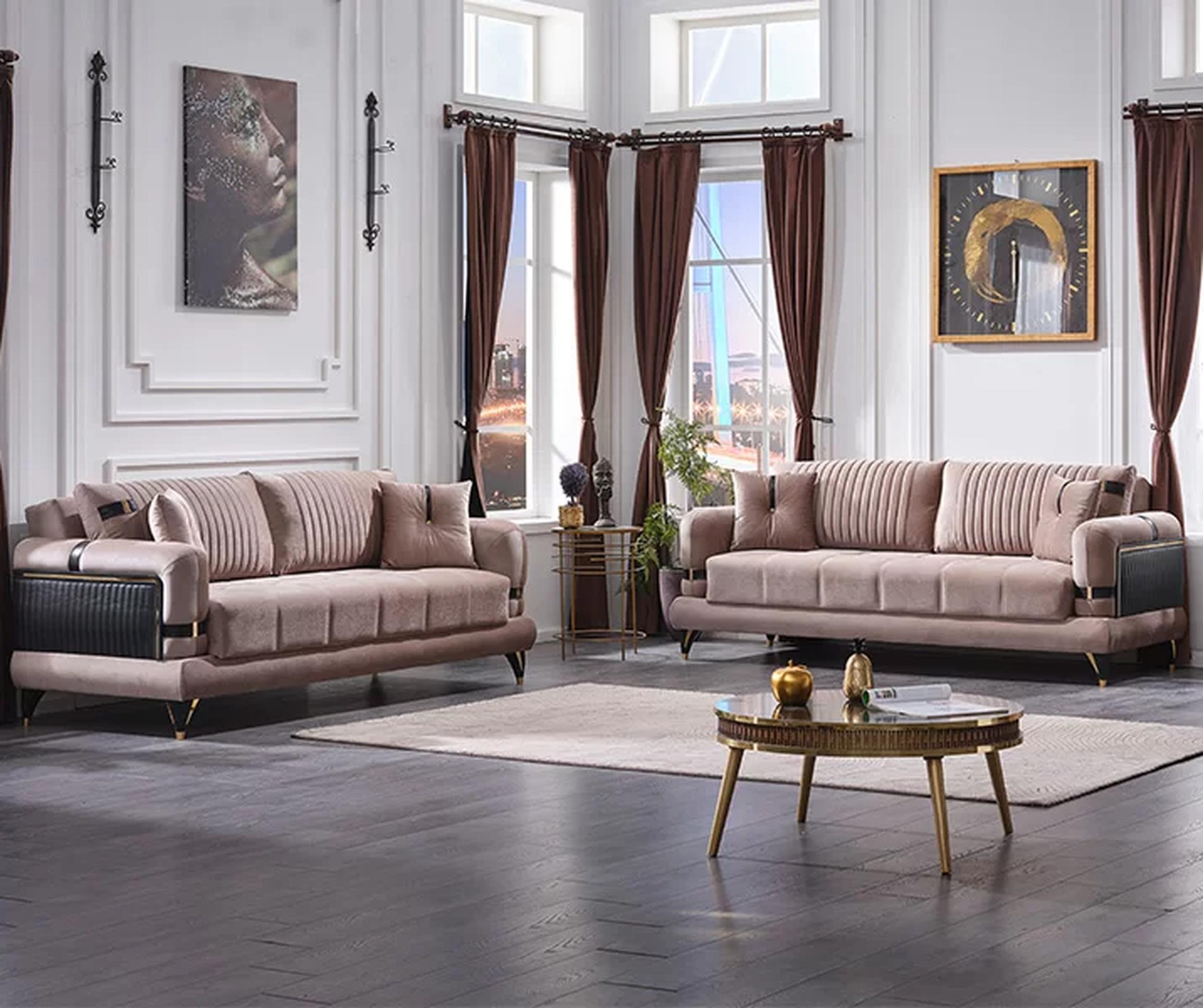 Xl Moebel Gmbh Wohnzimmer 2x Sofa Dreisitzer Modern Couchgarnitur Beiige Luxus Design