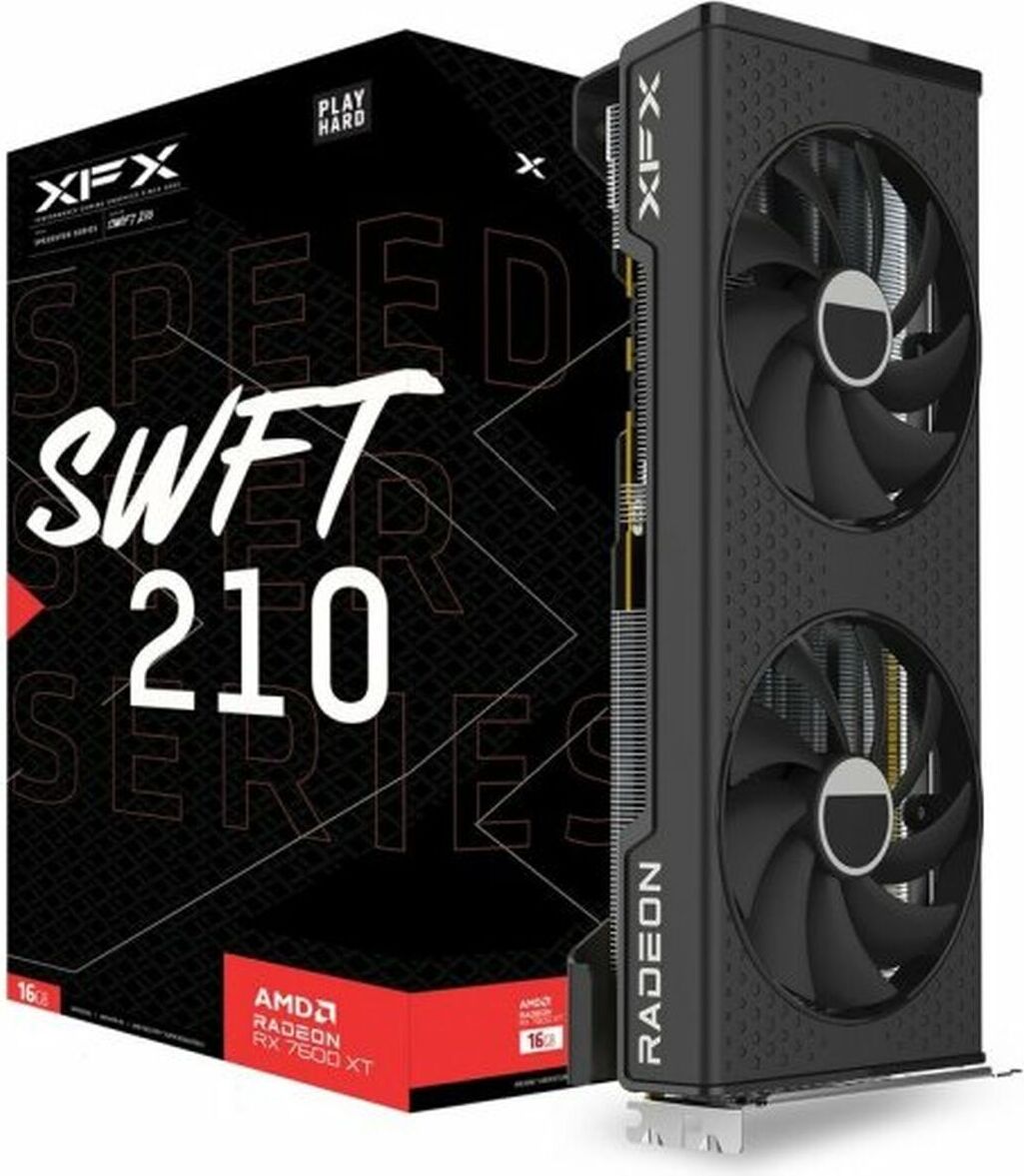 XFX Speedster SWFT210 AMD Radeon RX 7600 XT - Grafikkarten - Radeon RX 7600 XT - 16 GB GDDR6 - PCIe 4.0 - HDMI, 3 x DisplayPort