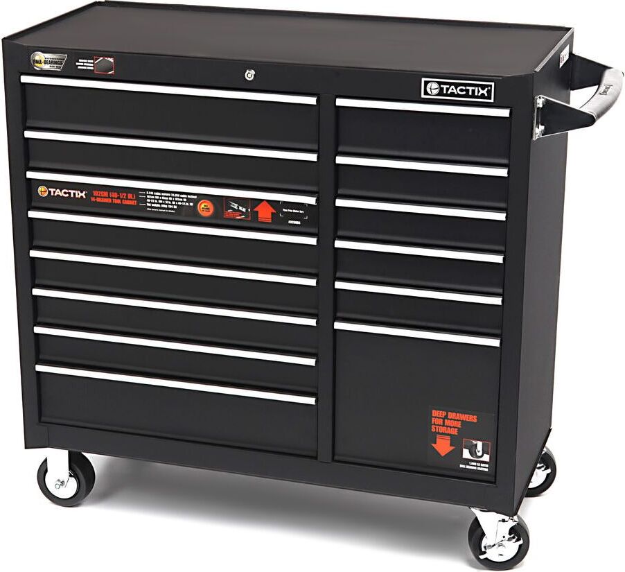 Werkzeugwagen Werkstattwagen Werkzeugschrank 14 Schubladen TacTix 1,02x1,02x0,5m