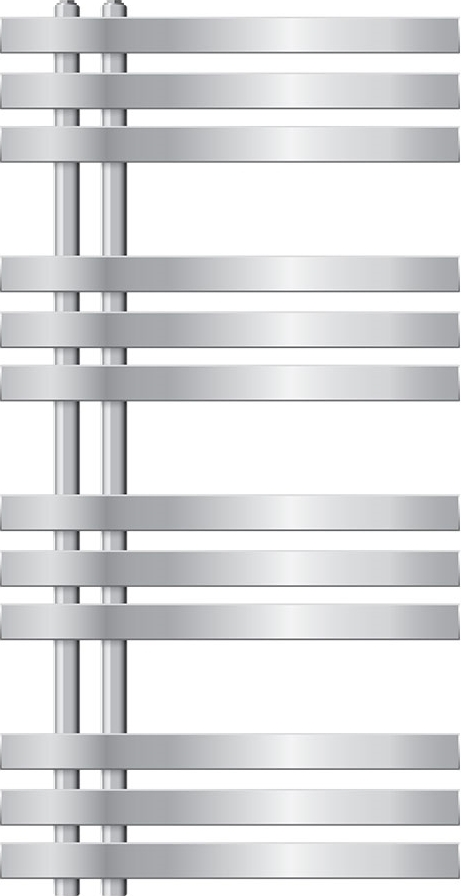 LuxeBath Iron EM designový kúpeľňový radiátor - 500 x 1000 mm - chróm - dizajnový panelový radiátor s ohrievačom uterákov, bez vykurovacieho telesa