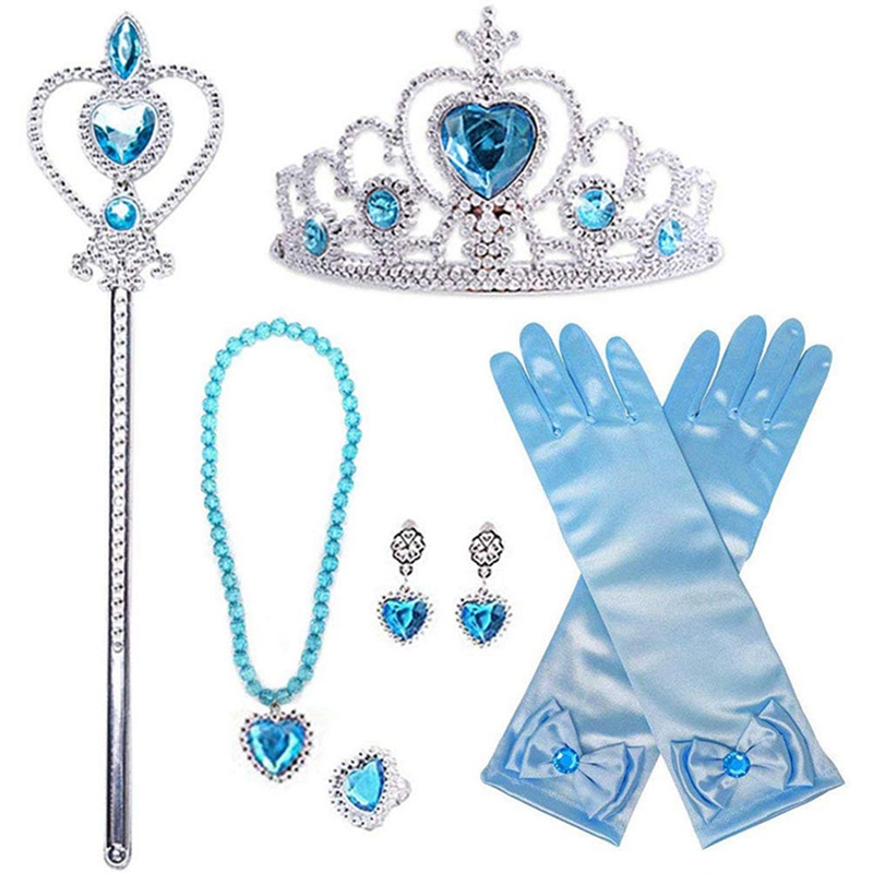 Prinzessin Zubehör-Set 2 Diadem Zauberstab Handschuhe Karneval Fasching Party 