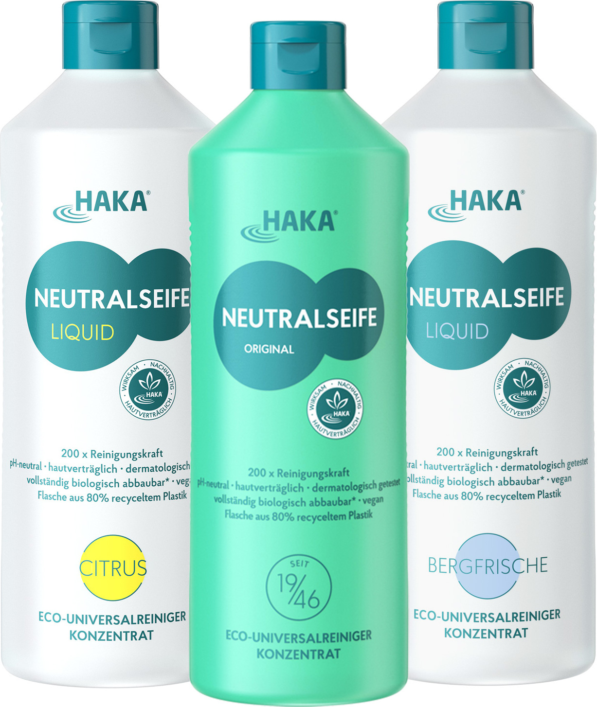 HAKA Kunz HAKA Neutralseife 3er-Kombi Universalreiniger für Haushalt, Garten & Auto 3x1kg 31079