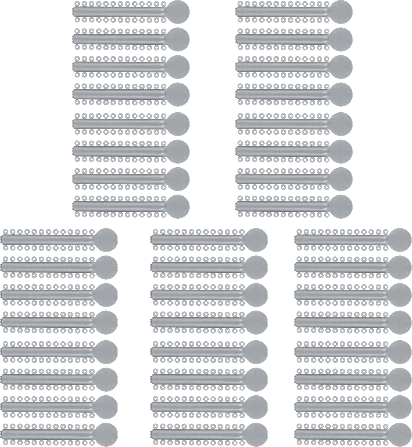 Cocosity 40pcs kieferorthopädische Ligatur Krawatten Kunststoff Silber Farbe Dental elastische Ligatur Krawatten für Zahn Kieferorthopädie