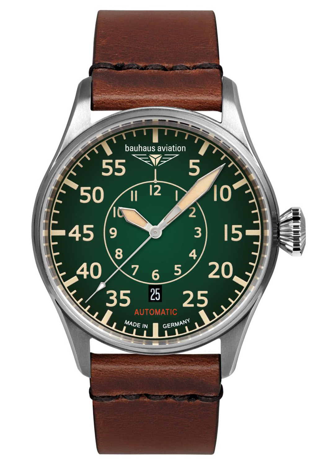 Bauhaus 2756-4 Pánske hodinky Aviation CT-BHA Automatic Brown/Green