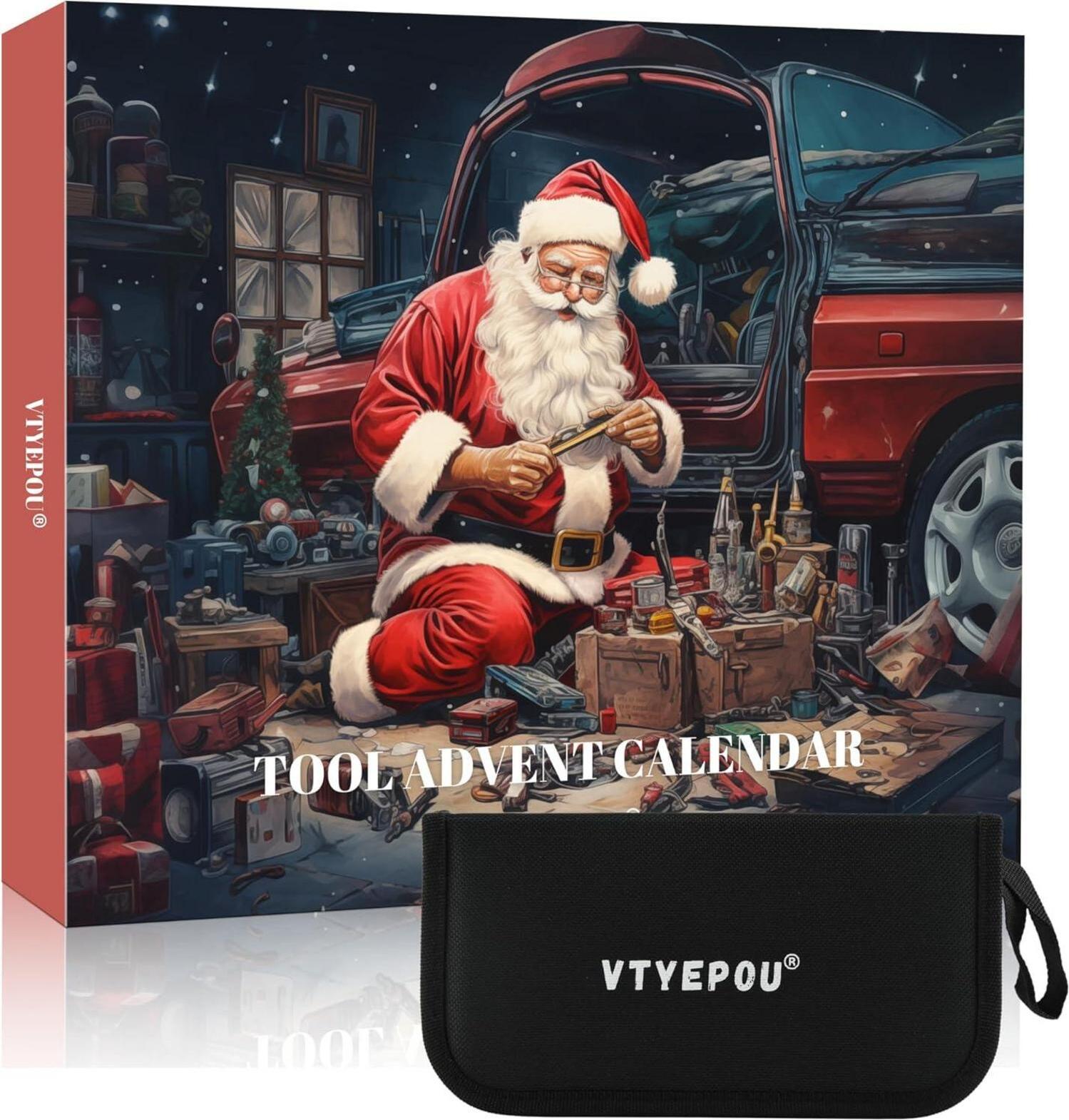 VTYEPOU Adventný kalendár sada nástrojov pre mužov 24 v 1 vianočný darček