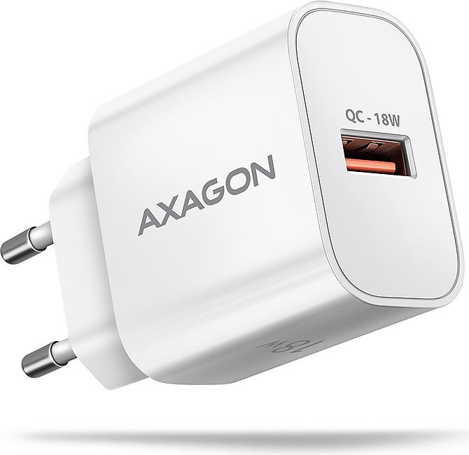 AXAGON Axagon ACU-QC18W nabíjačka mobilných zariadení Mobilný telefón, Smartphone, Smartwatch, Tablet, Univerzálne biele rýchle nabíjanie AC Vnútorné