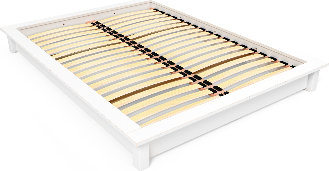 ABC MEUBLES Solido Futonbett 140x190 aus Massivholz - Weiß SOLIDO140
