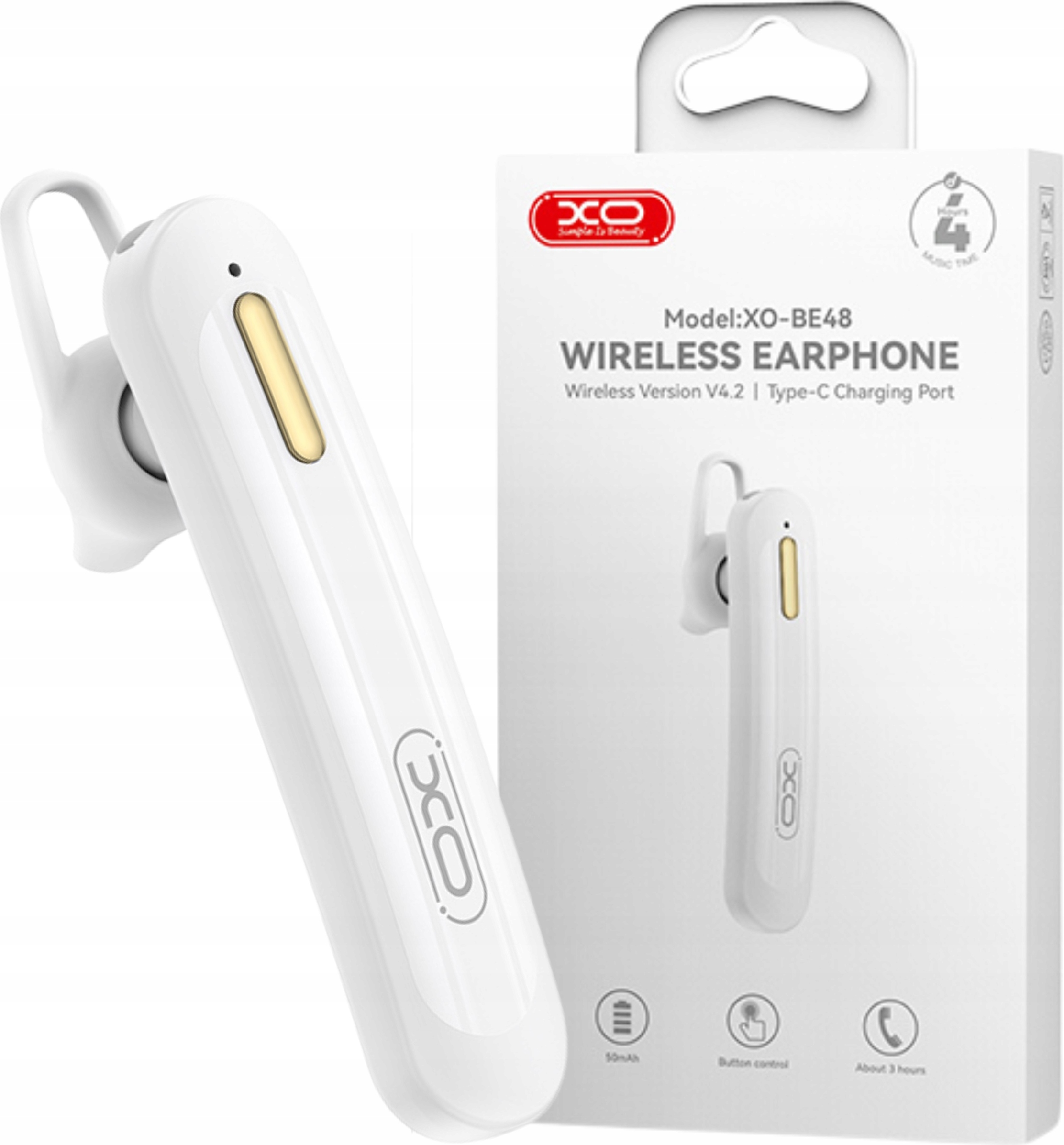 XO Bluetooth In-Ear Kopfhörer BE48 weiß