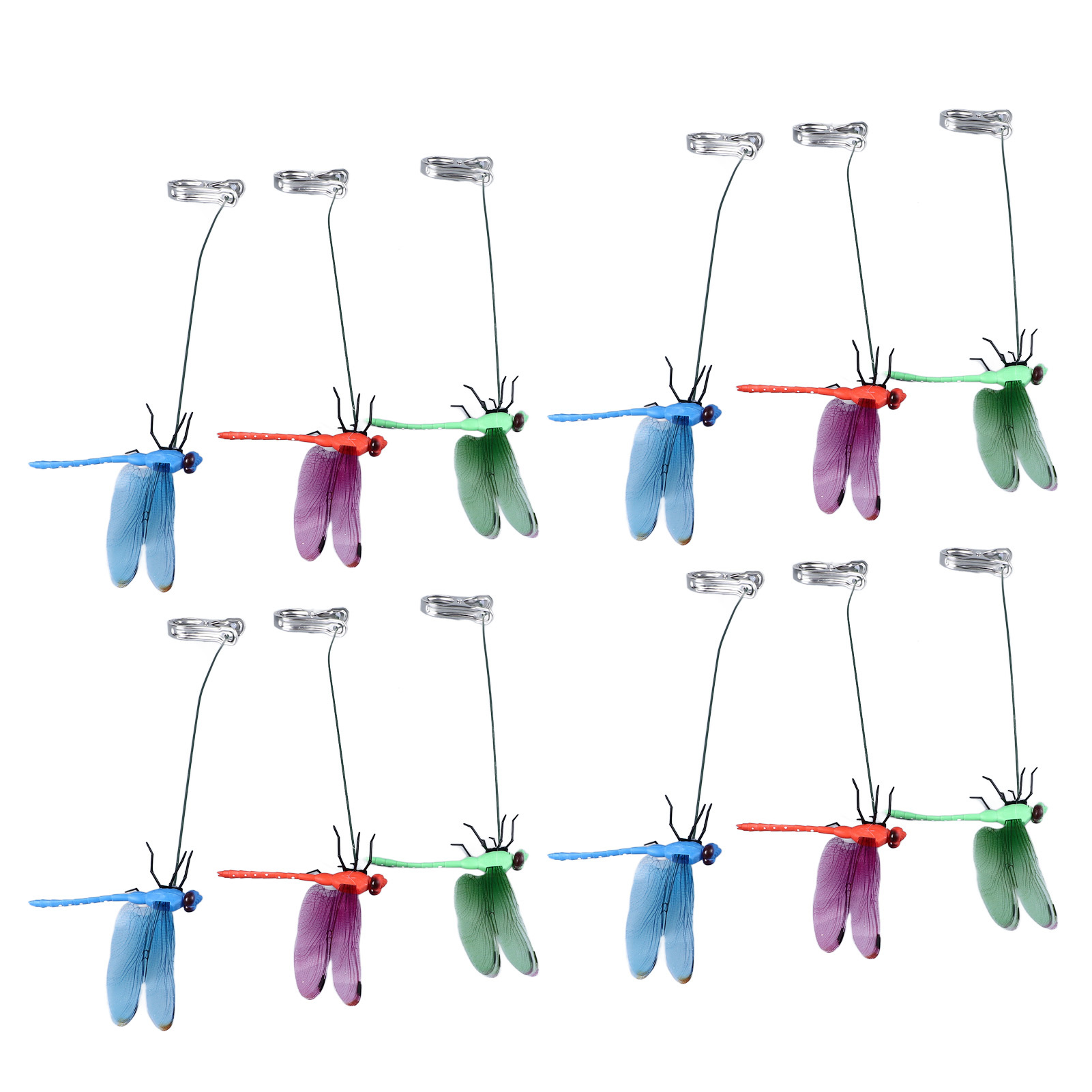 Cocosity Libelle Clip,gefälschte Libelle Clip,gefälschte Libelle Pole Clips,gefälschte Libelle Clip für draußen,3D Libelle Garten Dekor,gefälschte Libelle Rod Clip