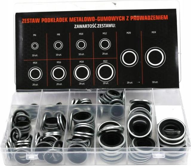 Metall-Gummi-Unterlegscheiben-Satz 150 Stück Teger Metrisch Zoll