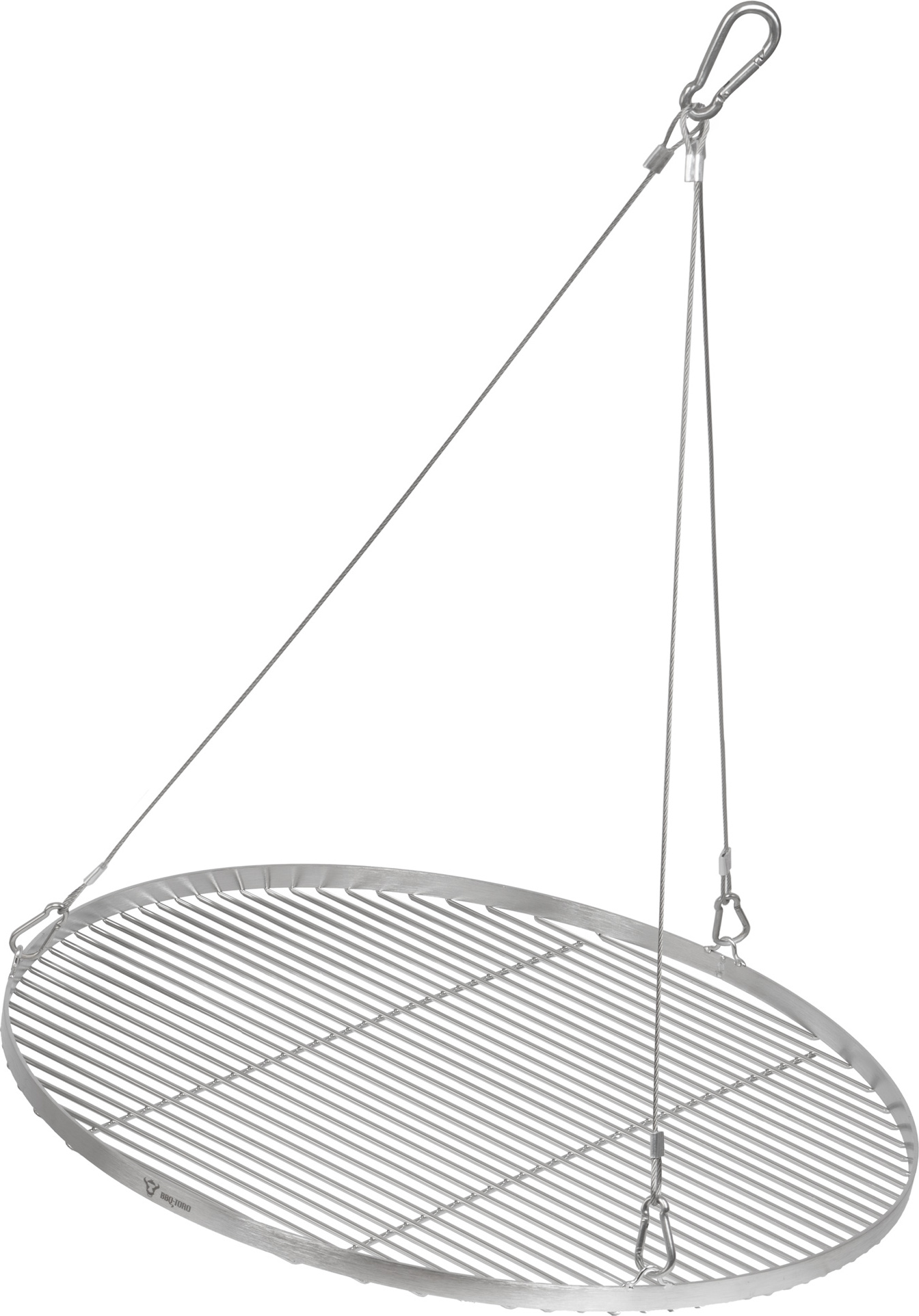 BBQ-Toro Edelstahl Grillrost Rund Ø 70 cm, BBQ Grillgitter mit Seilaufhängung, Hängegrill Rost