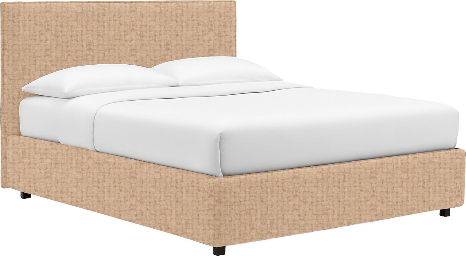 Doppelbett Dmora Lioni Beige, abnehmbar mit Stauraum