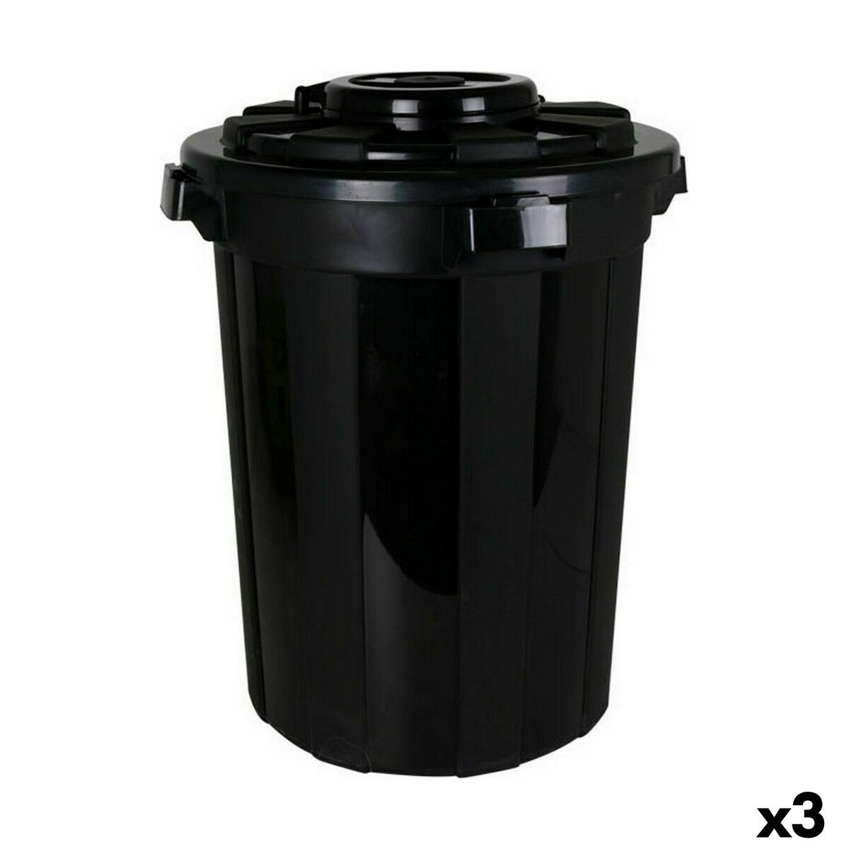 Odpadkový kôš Dem Hop Black 70 l (3 kusy)