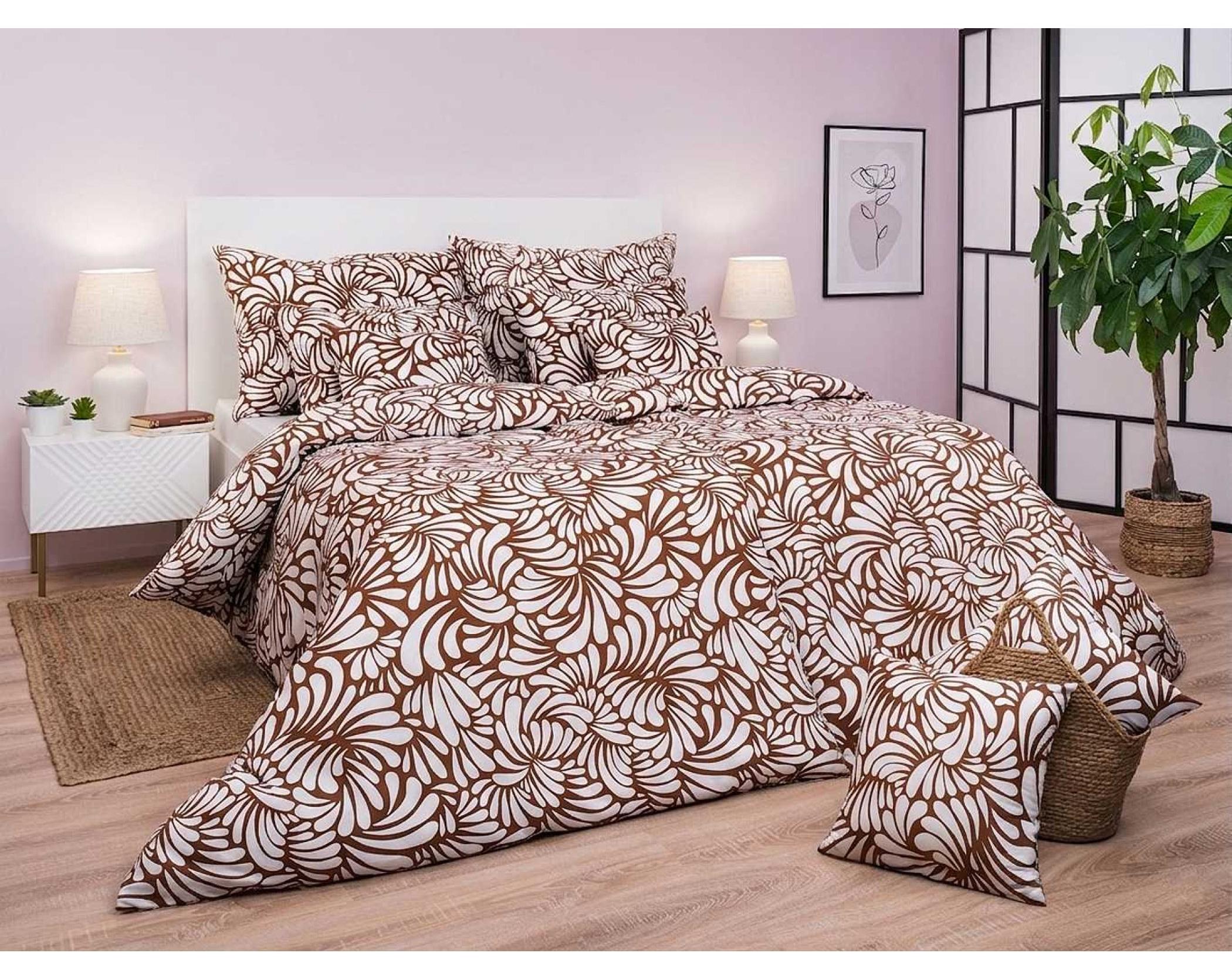 Dadka Leinen inklusive Satin Illusion braun 140x200, 70x90 cm