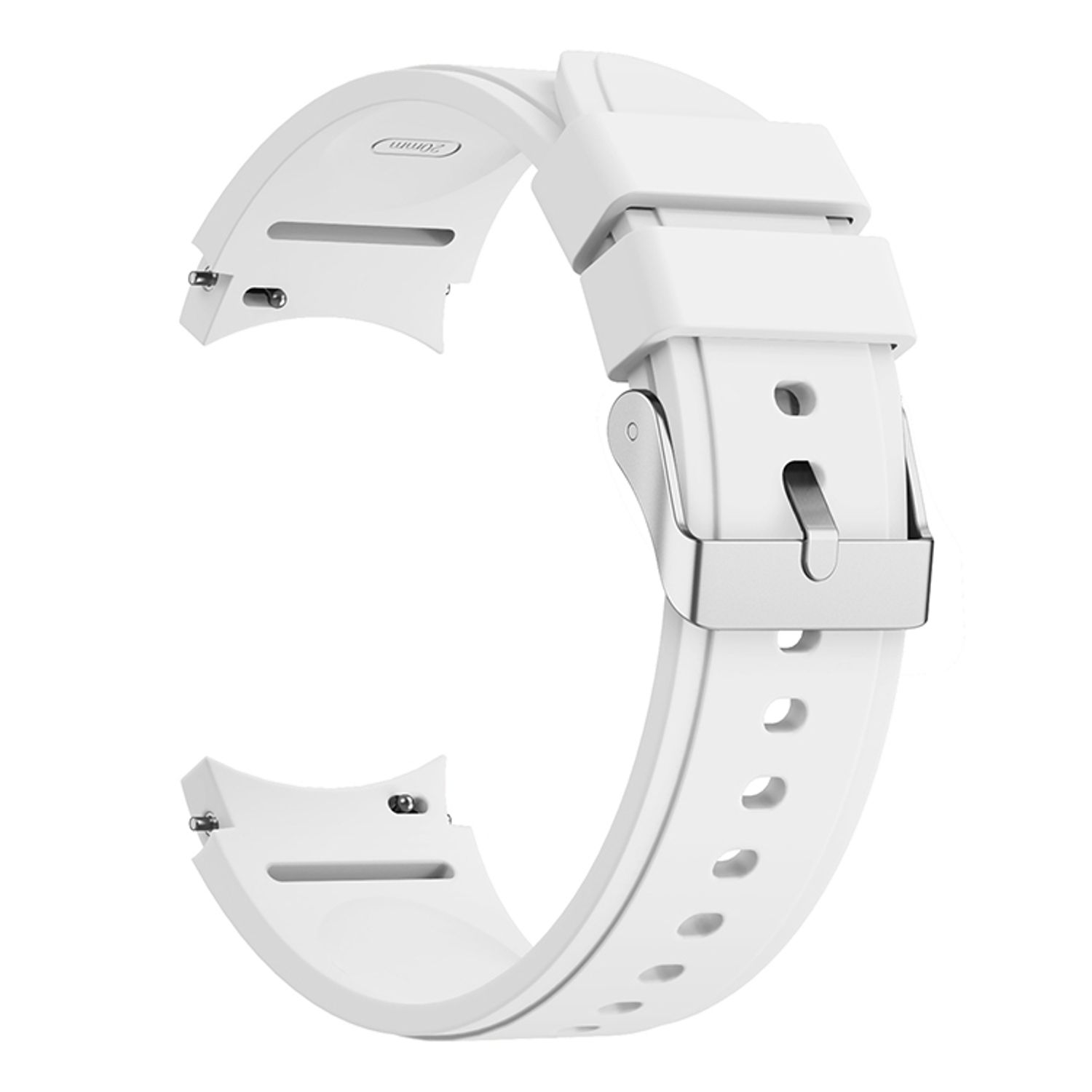 Športový náhradný remienok pre Samsung Galaxy Watch 4 Classic 46 mm silikónový remienok Loop, farba:biela