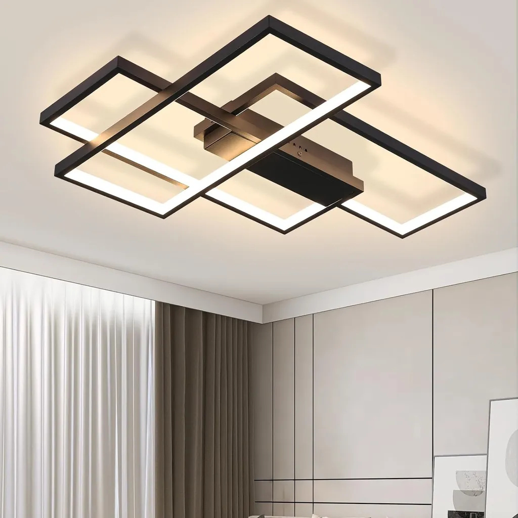 ZMH LED Deckenleuchte Schwarz Warmweiß Deckenlampe Geometrisch Wandlampe Multifunktional Deckenbeleuchtung 35W für Wohnzimmer Schlafzimmer X001GJWLFT