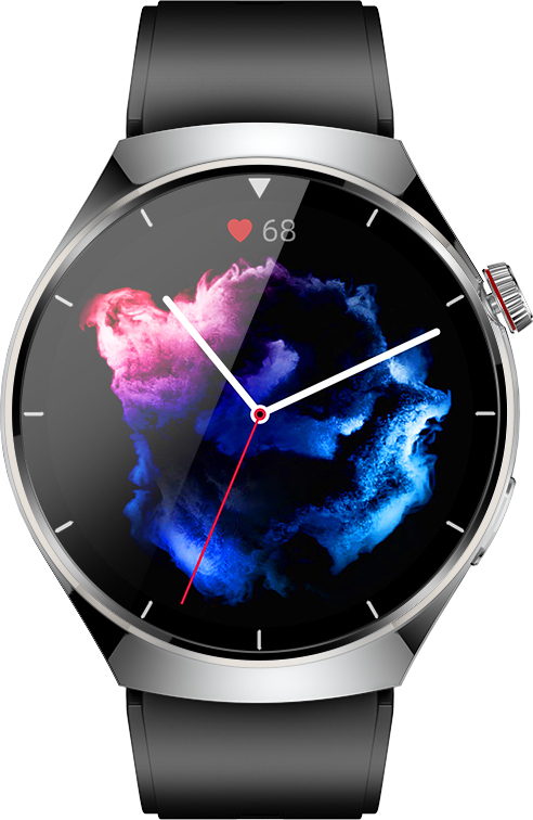 INF SmartWatch, Bluetooth hovor a srdcový tep, krvný tlak a krvný kyslík Sivá + silikónová čierna