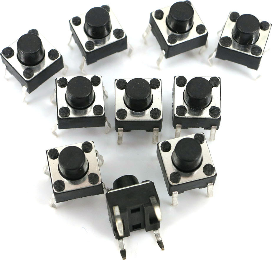 QITA 10 Stk. 6x6x6mm DIP-4 mini Drucktaster Eingabetaster AC 250V DC 12V 50mA ZB04002