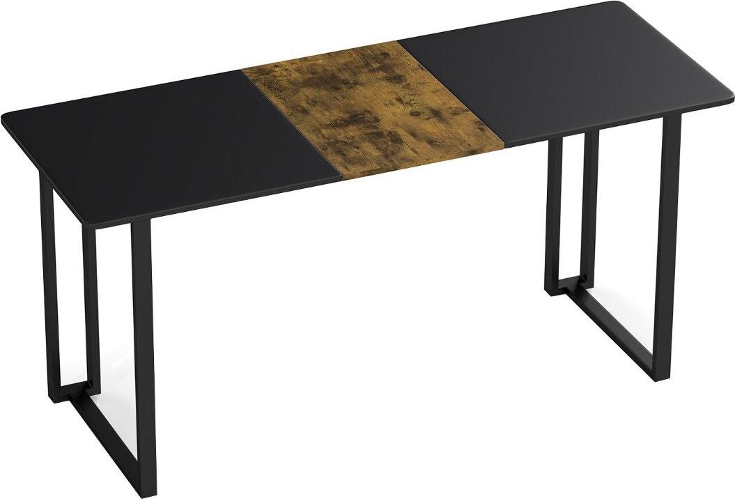 Computertisch mit Metallrahmen, 160 x 60 cm, Braun