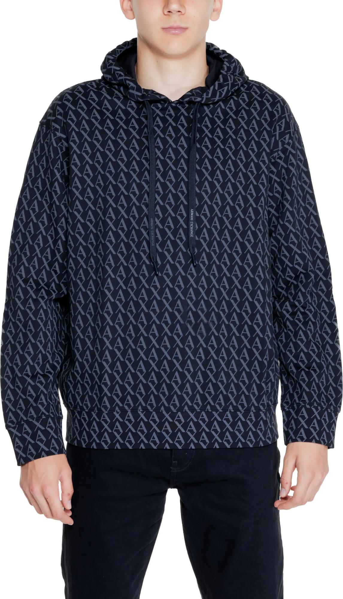 Armani Exchange Uomo Maglione in pile nero con gessato Armani Exchange Uomo Maglione in pile nero con gessato