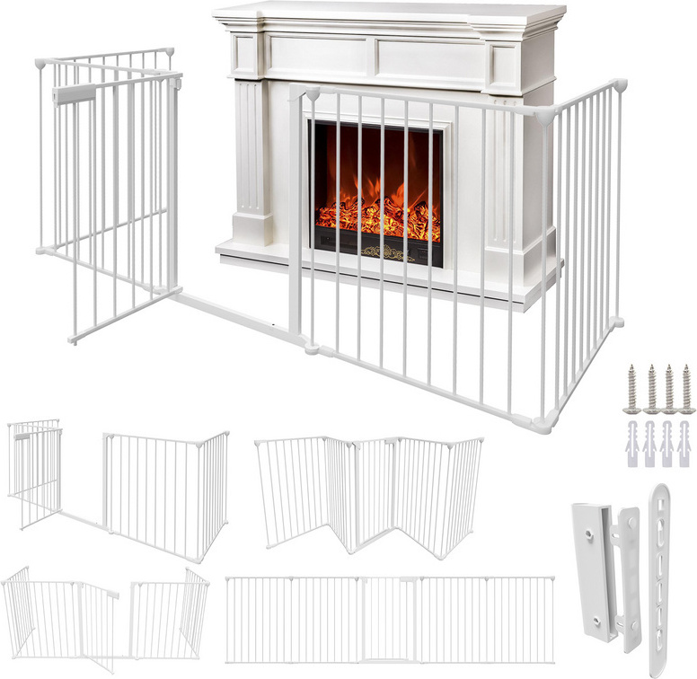 TolleTour Kaminschutzgitter Laufgitter Türschutzgitter Kamin Baby Kinderschutzgitter Weiß RL-HG9161-1-HESjha