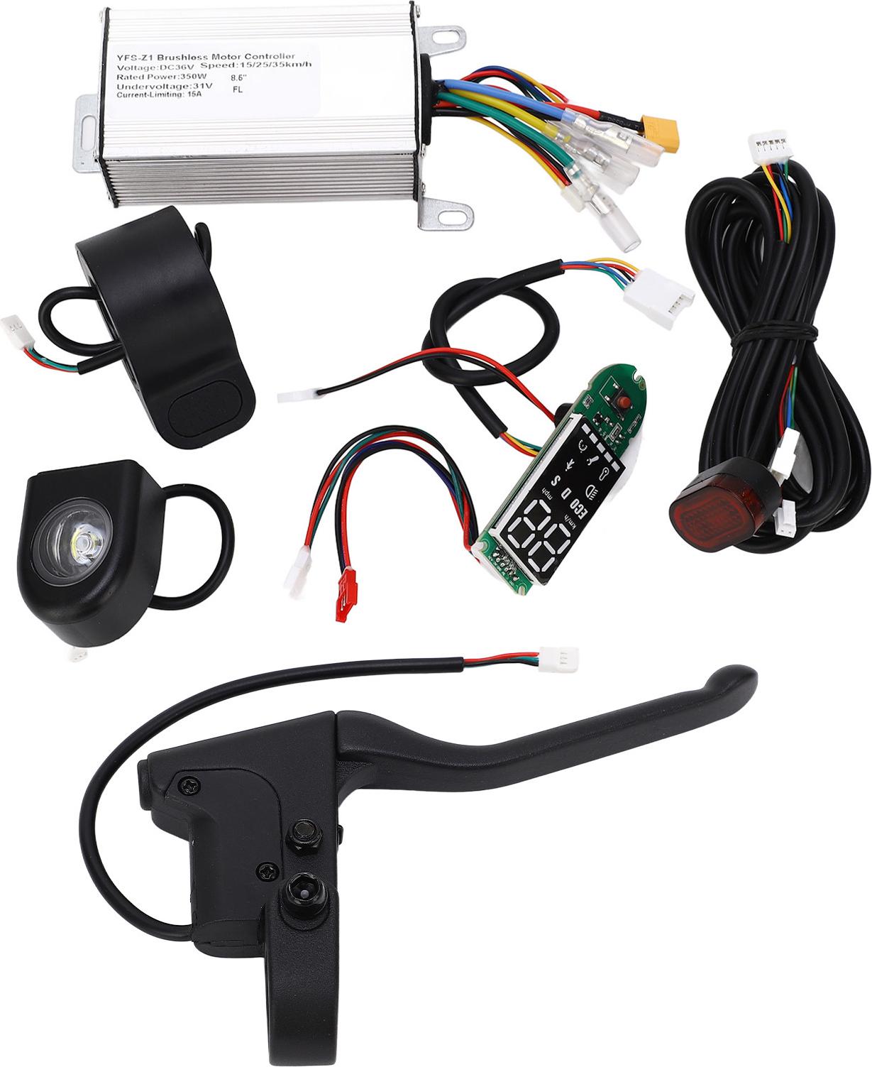 36V elektrická kolobežka Controller Set hliník - zliatina brzdová rukoväť a dosky s obvodmi - zadné svetlo - svetlomet -kit