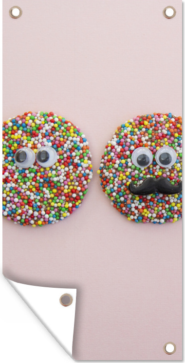 MuchoWow® 40x80 cm Outdoor-Poster Gartendeko Sichtschutz Garten Poster für den Garten Kekse bestreuen 133|400760674