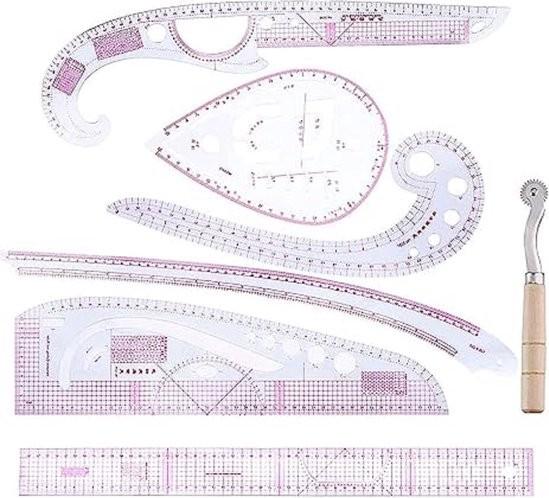 Šijacie pravítka - odevné módne pravítko Metrické pravítko Francúzske krivkové pravítko na šitie šiat Plastové krivkové pravítka na šaty Šijacie nástroje Vzor