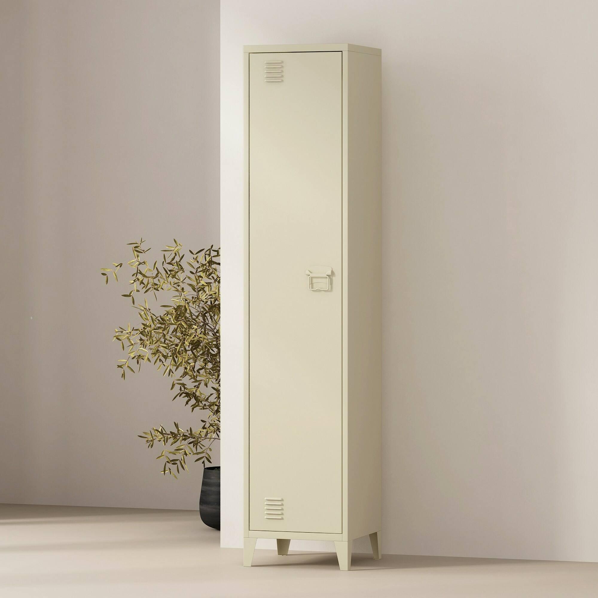 Dmora Regal Mirtillo 38x38x180 cm Weiß, 1 Boden, 2 Fächer