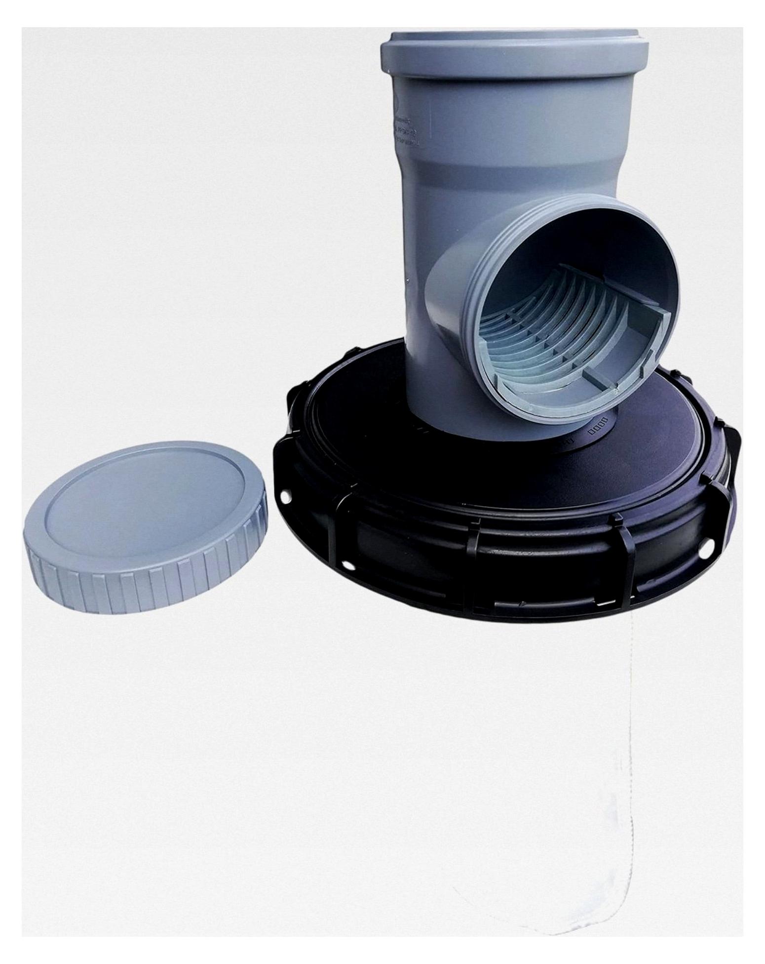 Markenlos IBC Deckelfilter Duo Filtersystem mit Serviceöffnung, Deckelgröße/Filtertyp: DN 225, Filter Nylon